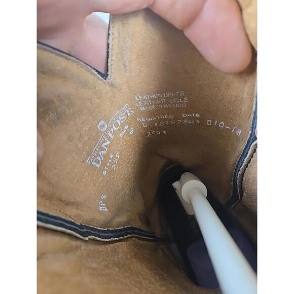 Dan Post - Genuine Eel Skin Black Western Cowboy Boots - Men's 8D (Style #339) - Picture 8 of 12